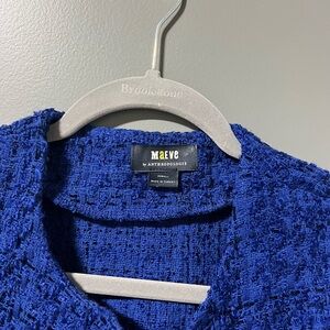 Anthropologie Blue Cropped Cardigan